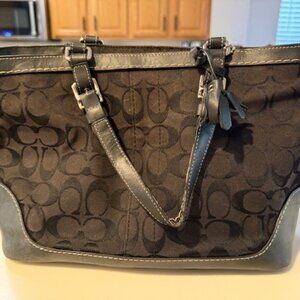 Vintage Coach Hampton Signature carryall tote - Black